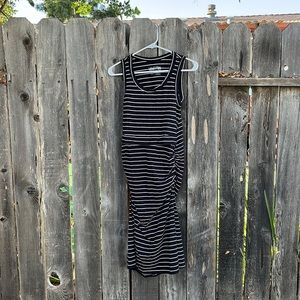 S Latched Mama B&W Striped Tank Dress